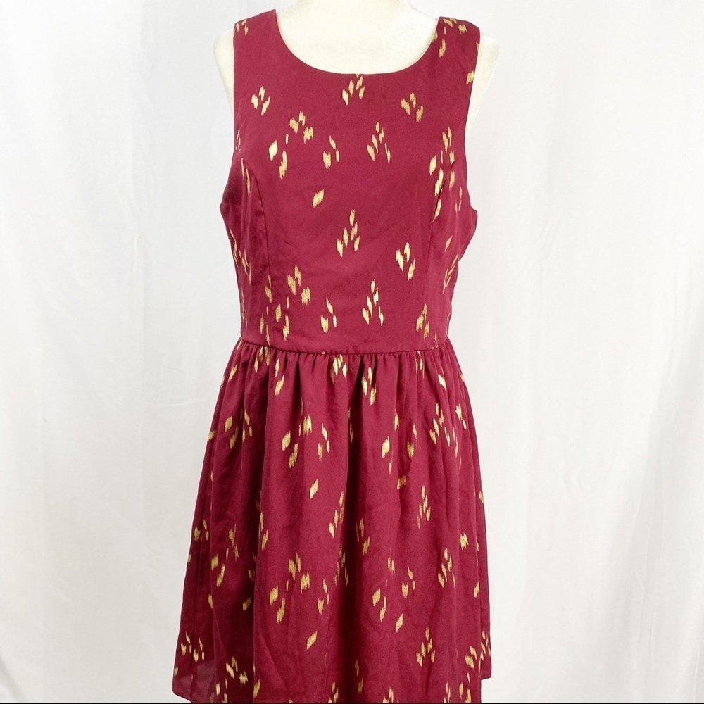 EVERLY Fit Flare Sleeveless Dress Sz L ZIP Up Back - Picture 2 of 10